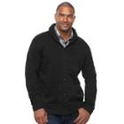 Big & Tall Sonoma Goods For Life&trade; Classic-fit Fleece Shawl-collar Cardigan Sweater, Men's, Size: 2xb, Black