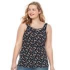 Juniors' Plus Size So&reg; Double Scoop Crisscross Tank, Girl's, Size: 2xl, Black
