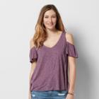 Women's Sonoma Goods For Life&trade; Cold-shoulder Tee, Size: Xxl, Med Purple