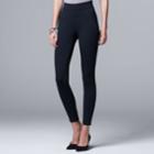 Women's Simply Vera Vera Wang Pull-on Ponte Skinny Pants, Size: Large, Blue (navy)