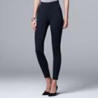 Women's Simply Vera Vera Wang Pull-on Ponte Skinny Pants, Size: Large, Blue (navy)