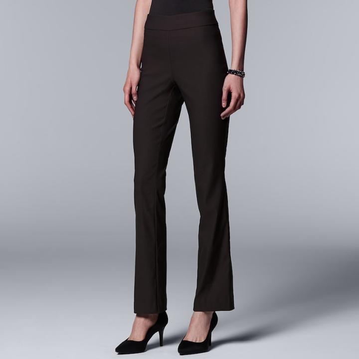 Women's Simply Vera Vera Wang Simply Modern Twill Bootcut Pants, Size: Xs, Dark Brown