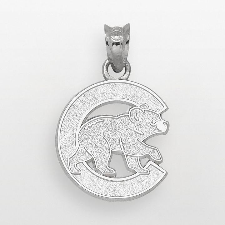 Logoart Chicago Cubs Sterling Silver Logo Pendant, Women's, Grey