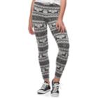 Juniors' It's Our Time Christmas Print Leggings, Teens, Size: Medium, Silver