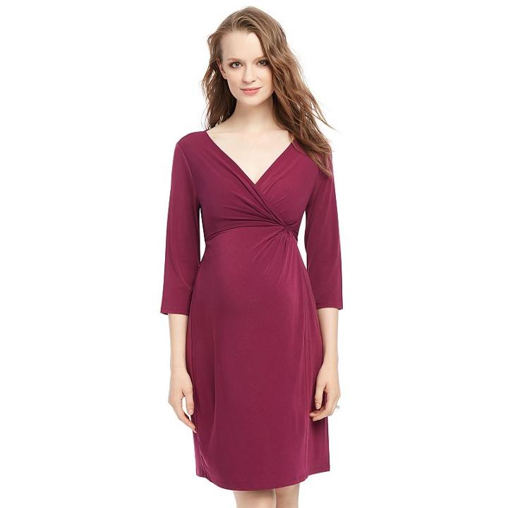 Maternity Oh Baby By Motherhood™ Faux-wrap Dress, Women's, Size: Medium, Purple