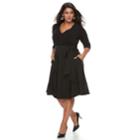 Plus Size Chaya Wrap Dress, Women's, Size: 22 W, Black