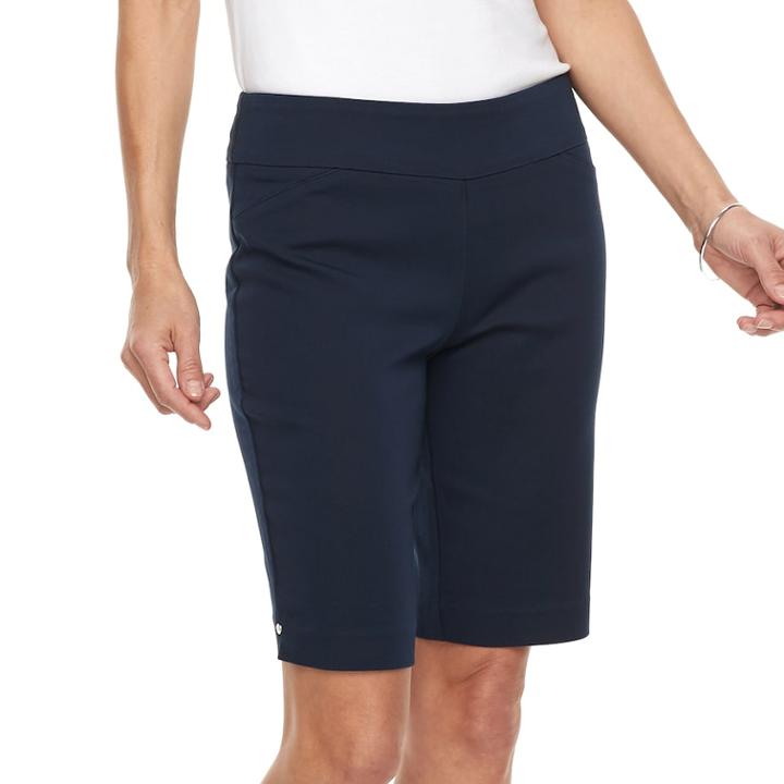 Women's Croft & Barrow&reg; Polished Pull-on Bermuda Shorts, Size: 8, Blue (navy)