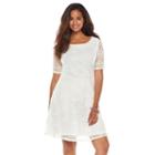 Juniors' Plus Size Wrapper Lace A-line Dress, Girl's, Size: 1xl, Natural