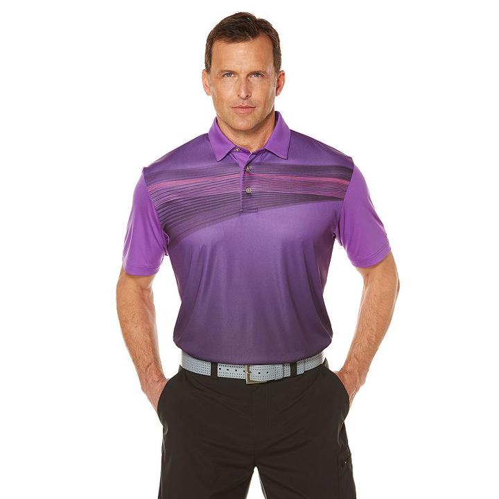 Men's Grand Slam Regular-fit Ombre Performance Golf Polo, Size: Small, Purple Oth