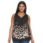 Plus Size Apt. 9&reg; Textured Ruffle-trim Tank, Women's, Size: 3xl, Oxford