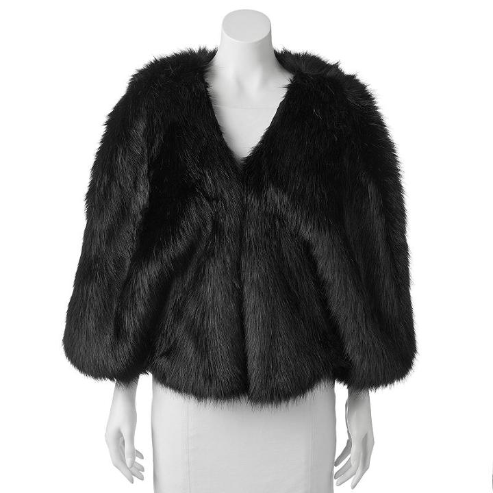Lenore By La Regale Faux-fur Capelet, Women's, Size: M-l, Black