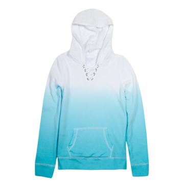 Girls 7-16 Harper & Elliot Lace-up Neck Hoodie, Size: Medium, Blue
