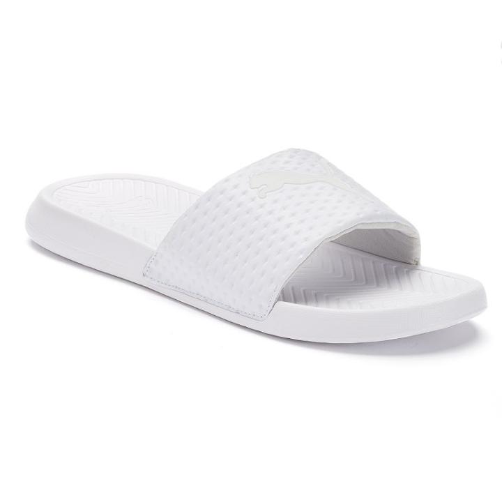 Puma Popcat Premium Men's Slide Sandals, Size: 9, White