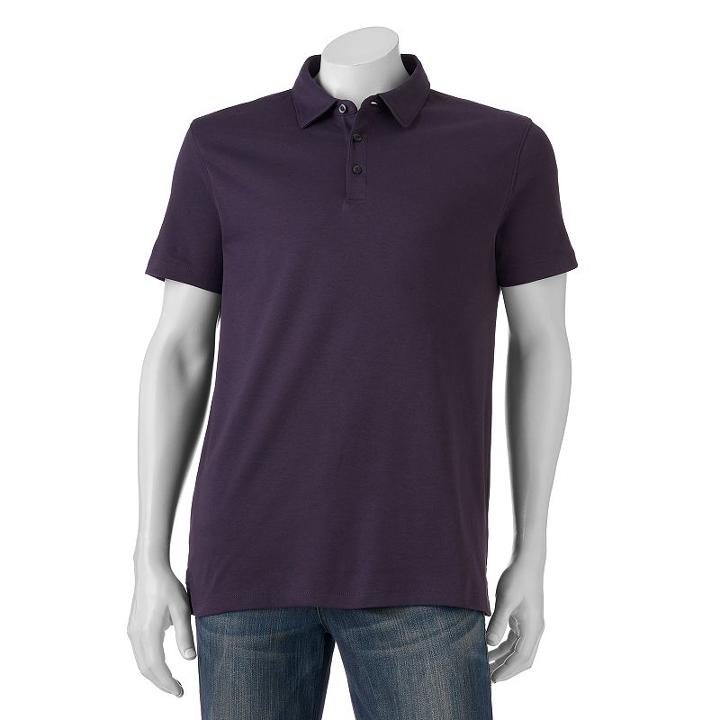 Men's Apt. 9&reg; Modern-fit Solid Polo, Size: Medium, Purple