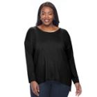 Plus Size Napa Valley Textured Rib Sweater, Women's, Size: 3xl, Black
