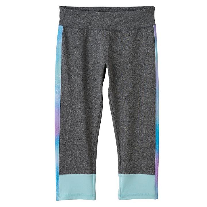 Girls Plus Size So&reg; Colorblock Yoga Capri Pants, Girl's, Size: 14 1/2, Turquoise/blue (turq/aqua)