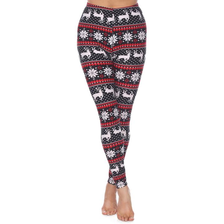 Women's White Mark Printed Leggings, Oxford