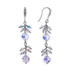 Crystal Avenue Silver-plated Crystal Linear Drop Earrings - Made With Swarovski Crystals, Women's, Multicolor