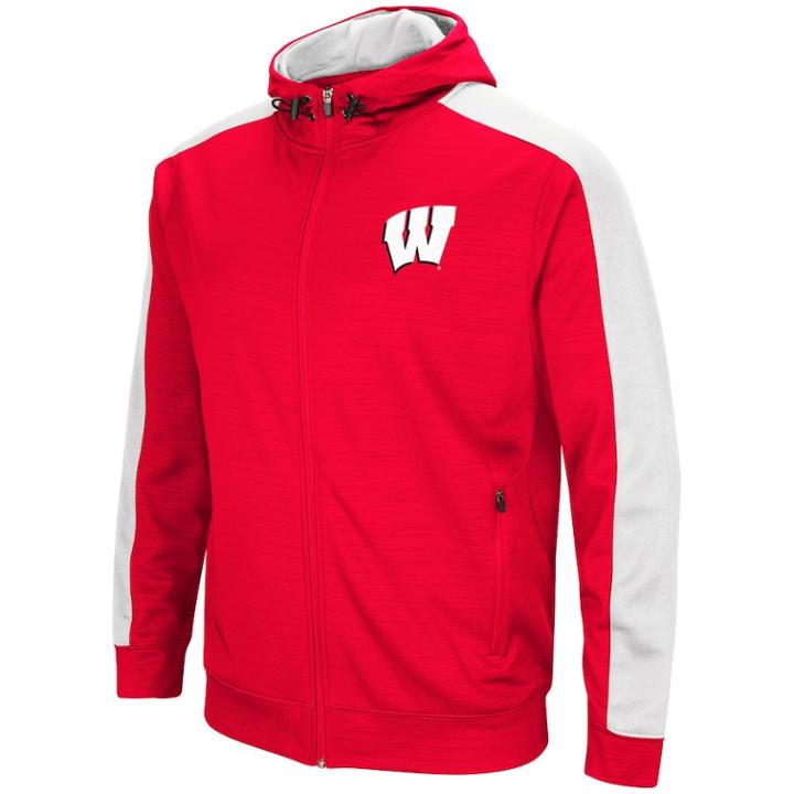 Men's Wisconsin Badgers Setter Full-zip Hoodie, Size: Medium, Brt Red
