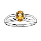 10k White Gold Citrine Ring, Women's, Size: 6, Orange