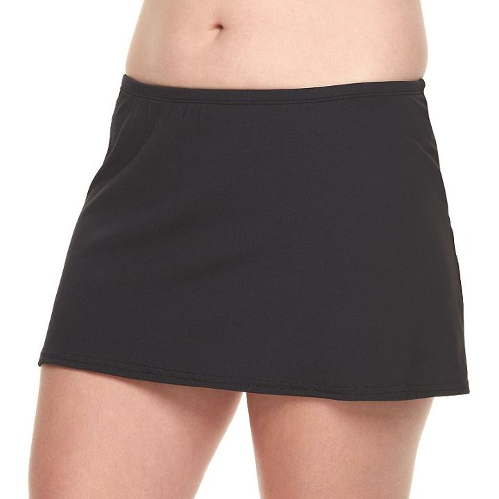 Plus Size Chaps Solid Skirtini Bottoms, Women's, Size: 16 W, Black
