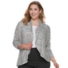 Plus Size Apt. 9&reg; Knit Flyaway Cardigan, Women's, Size: 1xl, Black