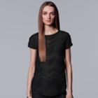 Women's Simply Vera Vera Wang Textured Zigzag Tee, Size: Small, Black