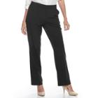 Women's Napa Valley Comfort Waist Straight-leg Pants, Size: 16 Avg/reg, Black