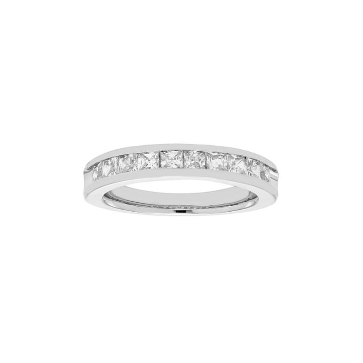 14k White Gold 1 Carat T.w. Diamond Anniversary Ring, Women's, Size: 7