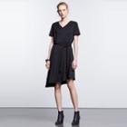Petite Simply Vera Vera Wang Simply Noir Asymmetrical Fit & Flare Dress, Women's, Size: S Petite, Black
