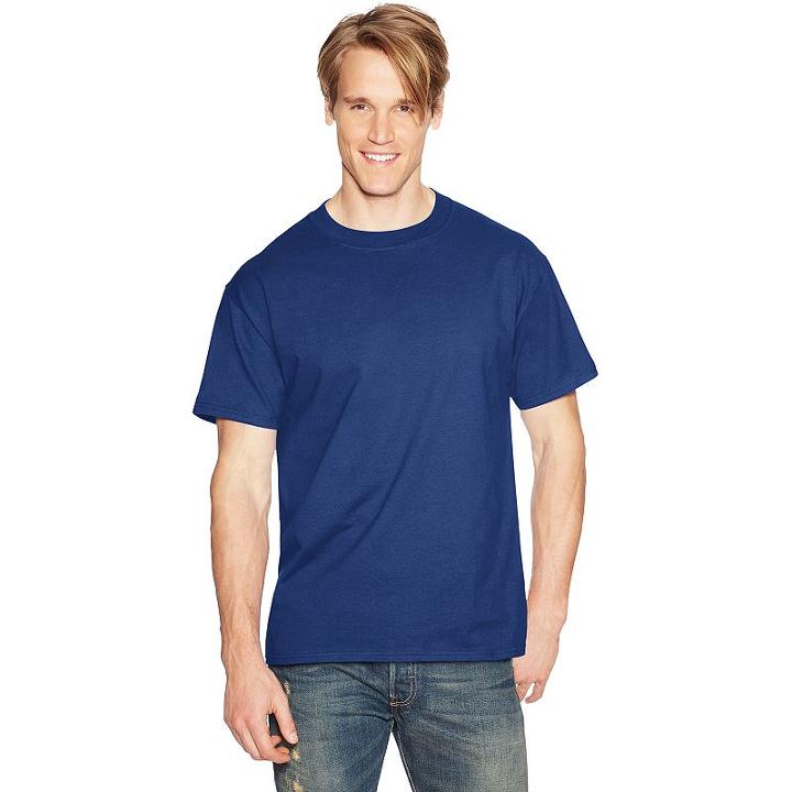 Men's Hanes Beefy Crewneck Tee, Size: Xl, Dark Blue