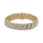 14k Gold Over Silver 2-ct. T.w. Diamond Tennis Bracelet, Women's, Size: 7.5, White