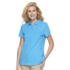 Women's Croft & Barrow&reg; Classic Solid Polo, Size: Medium, Blue (navy)