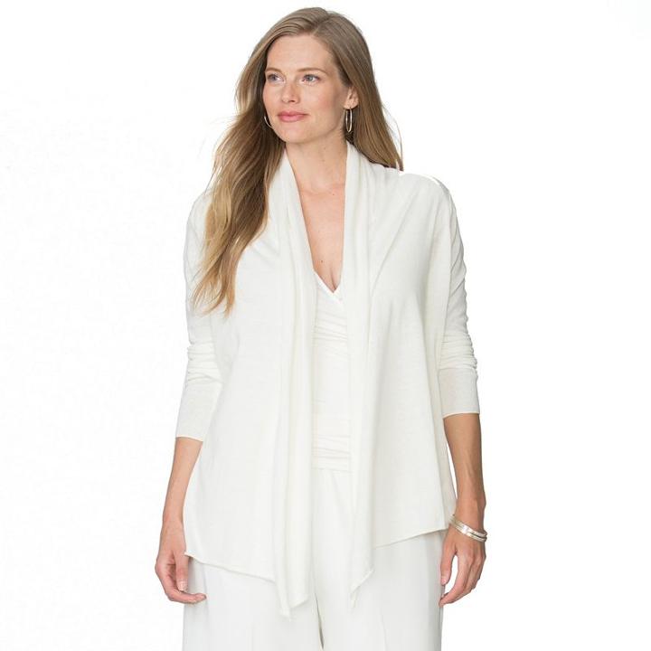 Plus Size Chaps Solid Open-front Cardigan, Women's, Size: 2xl, White