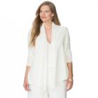 Plus Size Chaps Solid Open-front Cardigan, Women's, Size: 2xl, White