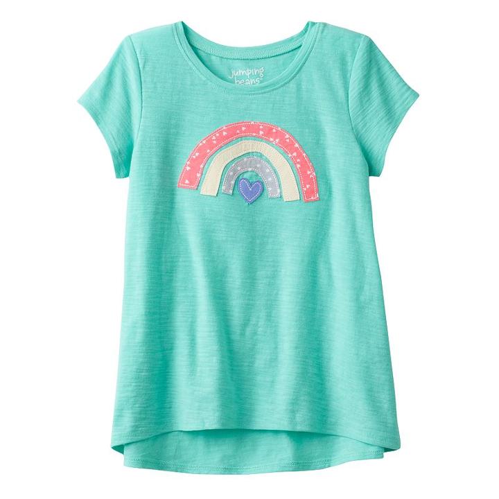 Girls 4-10 Jumping Beans&reg; Embroidered Graphic Tee, Girl's, Size: 7, Brt Green