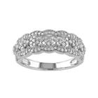 1/2 Carat T.w. Diamond 10k White Gold Flower Scalloped Ring, Women's, Size: 8