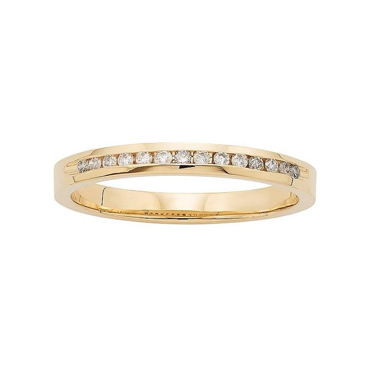 14k Gold 1/10 Carat T.w. Diamond Anniversary Ring, Women's, Size: 6, White