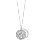 Disney's Mickey Mouse Silver Plated Crystal Forever Yours Disc Pendant, Women's, White