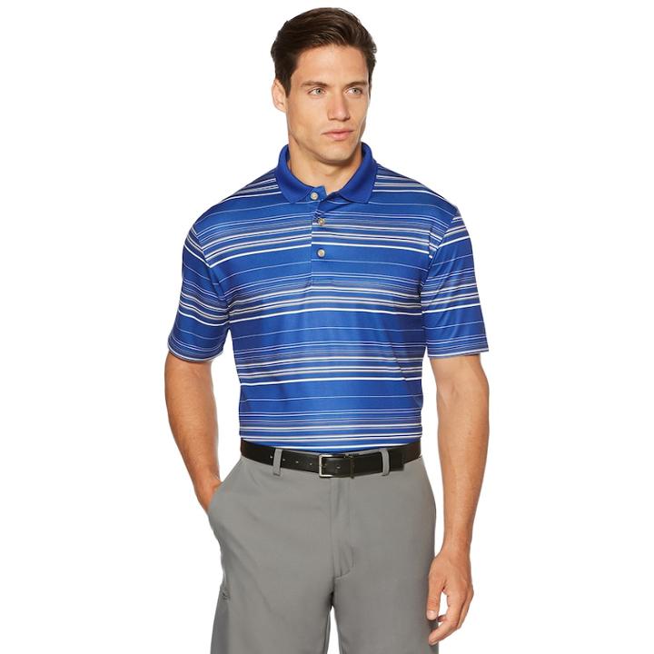 Men's Grand Slam Printed Stripe Polo, Size: Xl, Blue