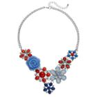 Flower & Rosette Statement Necklace, Women's, Multicolor
