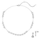 Napier Simulated Crystal Necklace & Drop Earring Set, Women's, Silver