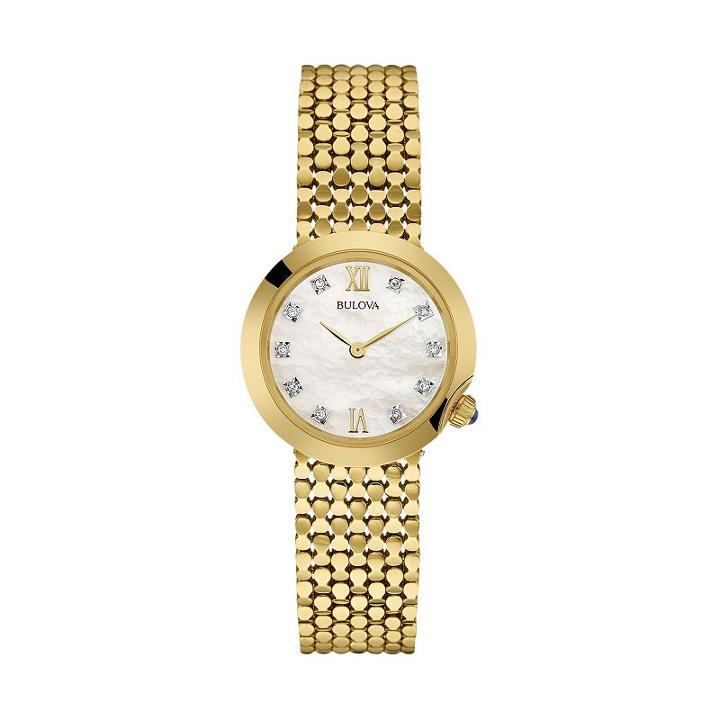 Bulova Women's Maiden Lane Diamond Stainless Steel Watch - 97p114, Yellow