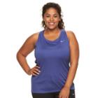 Plus Size Nike Ext Miler Dri-fit Racerback Running Tank, Women's, Size: 2xl, Drk Purple