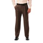 Big & Tall Haggar&reg; Cool 18&reg; Pro Wrinkle-free Pleated Expandable Waist Pants, Men's, Size: 48x30, Brown