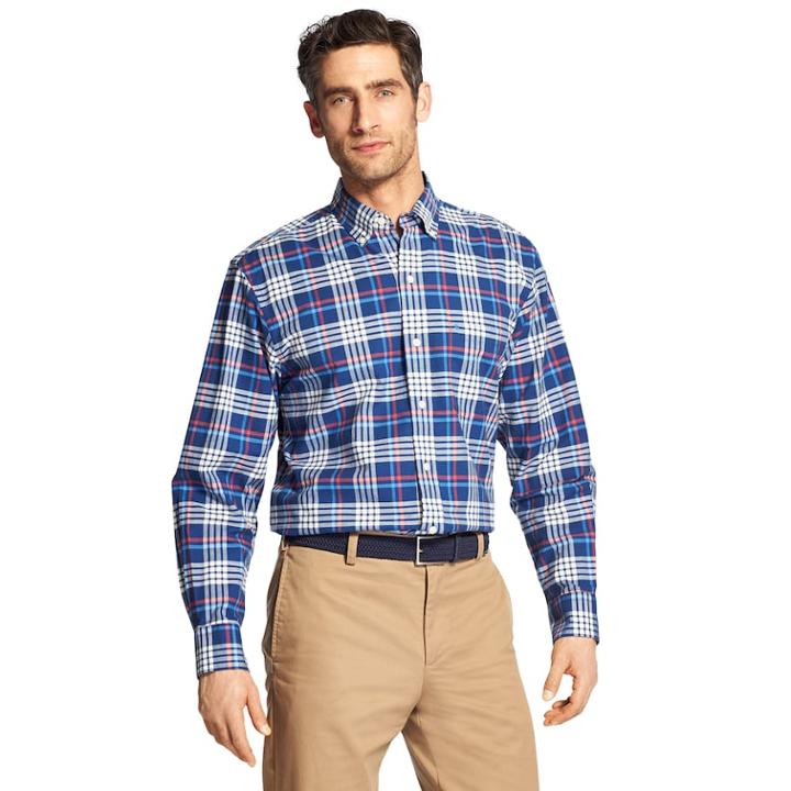 Men's Izod Newport Oxford Classic-fit Button-down Shirt, Size: Xxl, Brt Blue