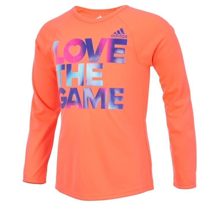 Girls 7-16 Adidas Long Sleeve Extraordinary Tee, Size: Small, Drk Orange