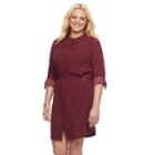 Plus Size Apt. 9&reg; Printed Shirtdress, Women's, Size: 0x, Dark Red