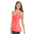 Women's Apt. 9&reg; Slit Camisole, Size: Medium, Brt Orange