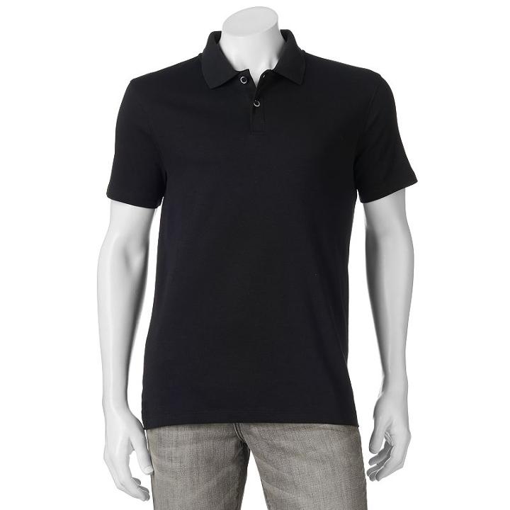 Men's Apt. 9&reg; Slim-fit Luxury Polo, Size: Xxl Slim, Black